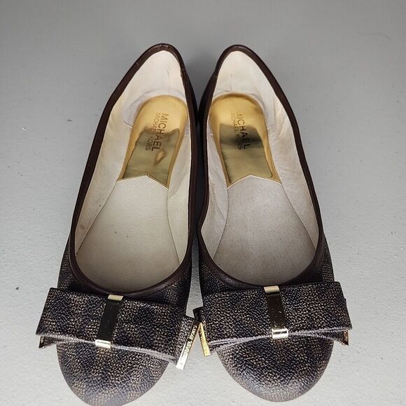 Michael KORS KIERA SIGNATURE PVC BOW MK LOGO  BALLET FLATS Loafers US 9 - Picture 4 of 8